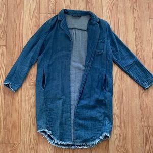 Zara Chambray Long Duster Jacket